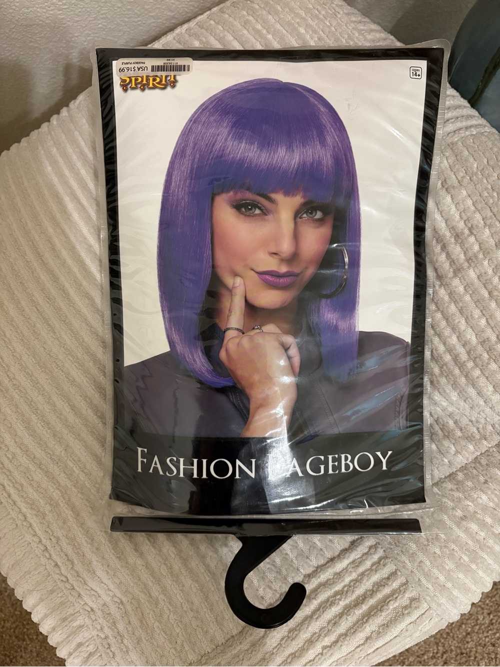 Spirit Purple Straight Wig with Blunt Bangs